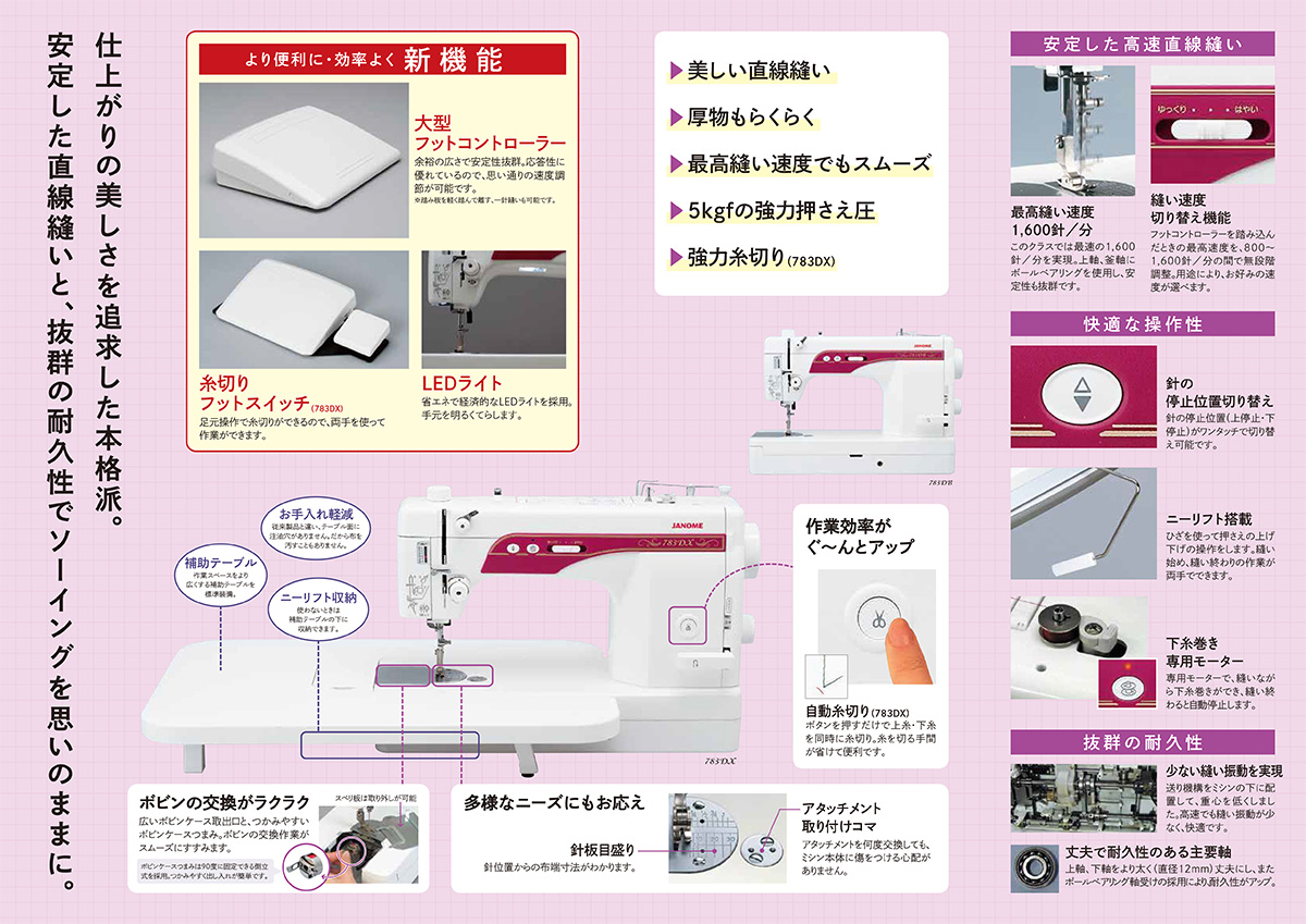 JANOME「783DX / 783DB」のカタログ02