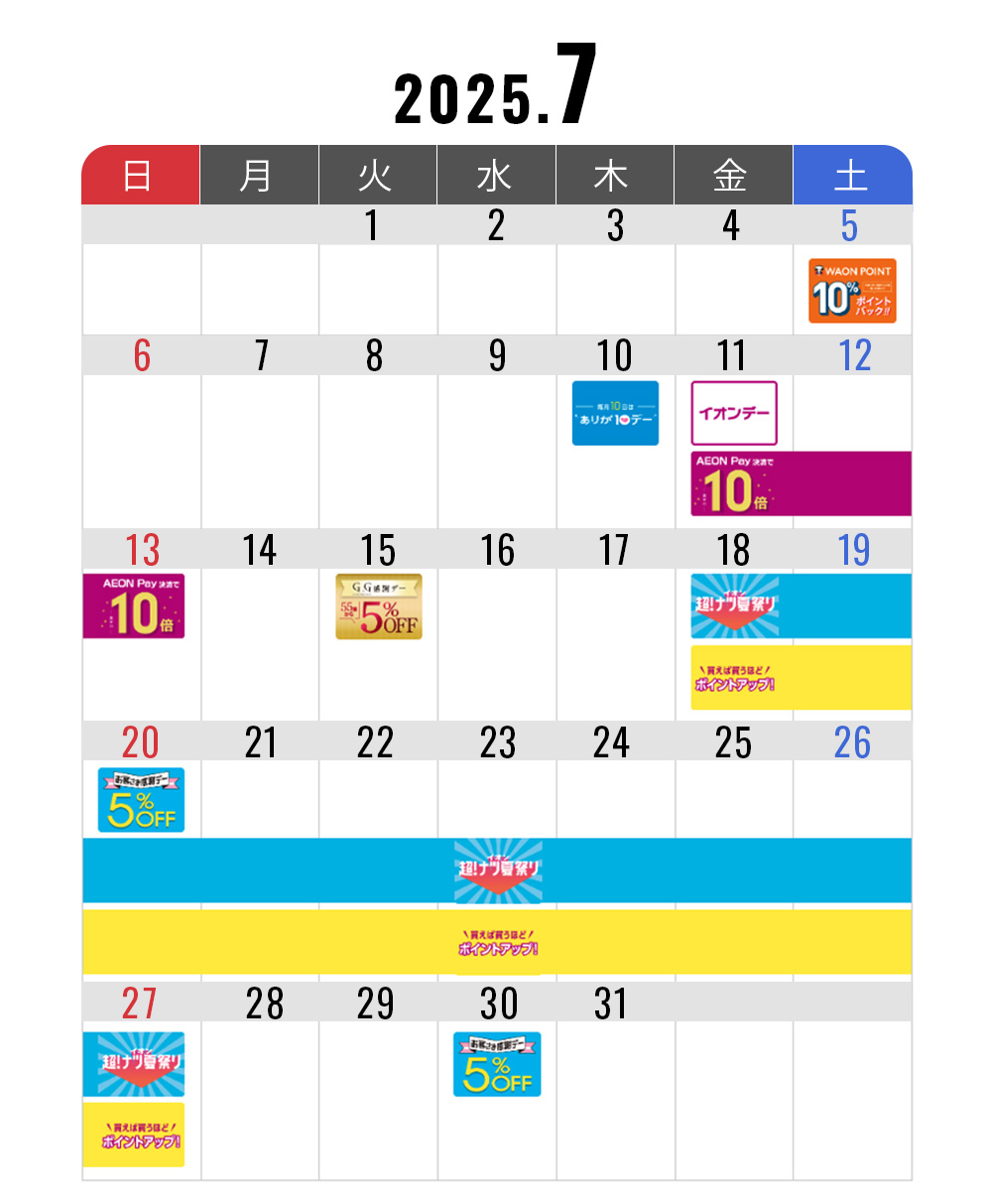 イオン倉敷 7月のキャンペーン