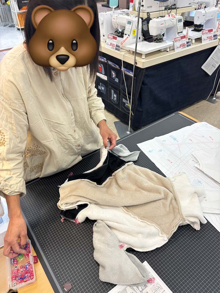 ソーイング教室(フリース生地のトップス)05
