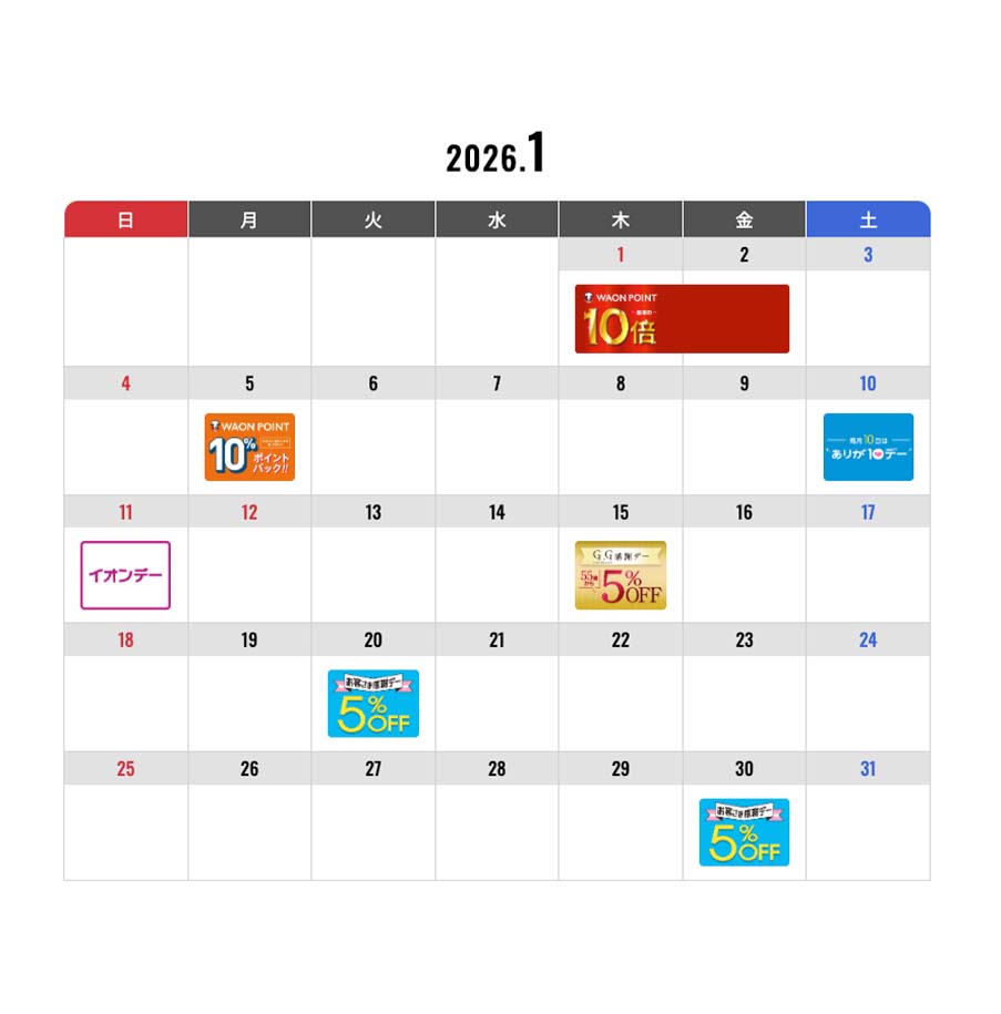 イオン倉敷 1月のキャンペーン