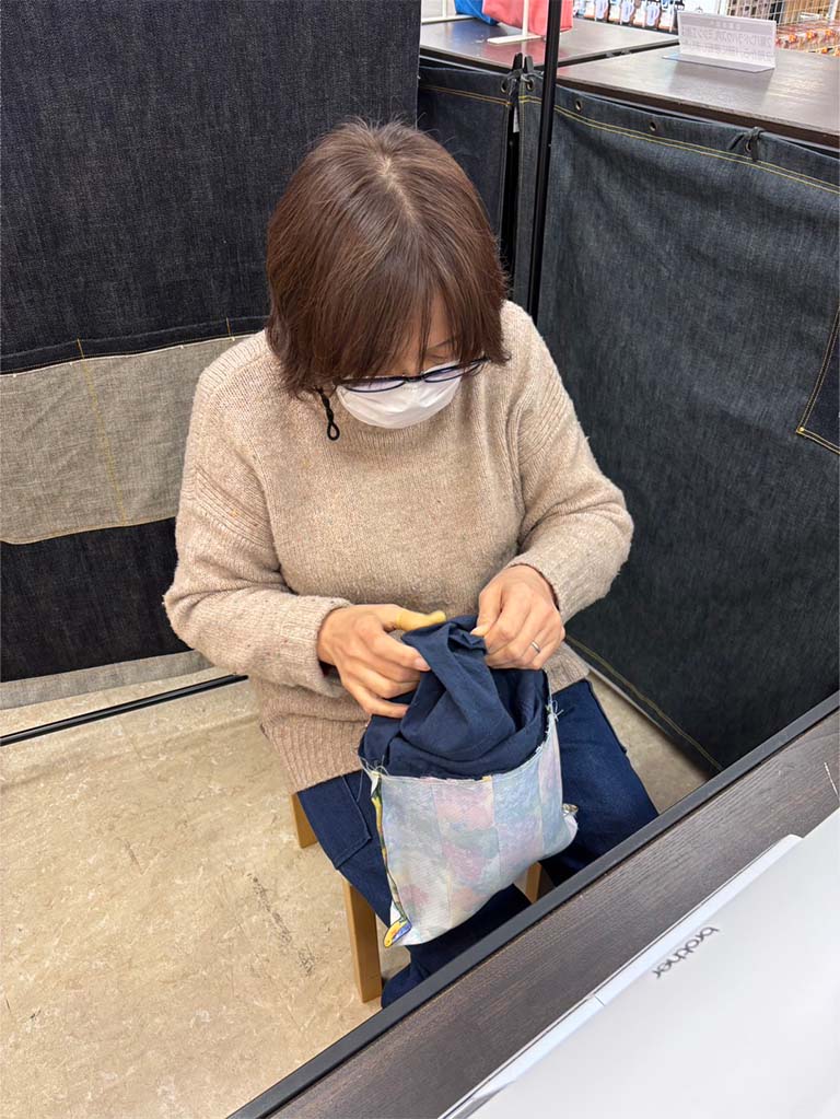 ソーイング教室（畳縁のバック作り）06