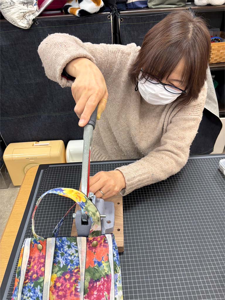 ソーイング教室（畳縁のバック作り）08