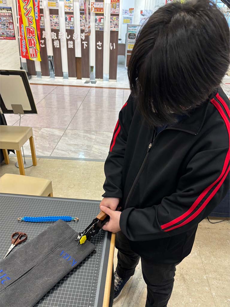 ソーイング教室(中学生さんのデニムのティシュカバー作り)05